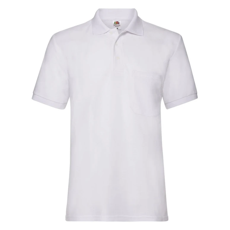 ArbeitsPoloshirtshirt Fruit of The Loom mit Tasche und Knopfverschluss