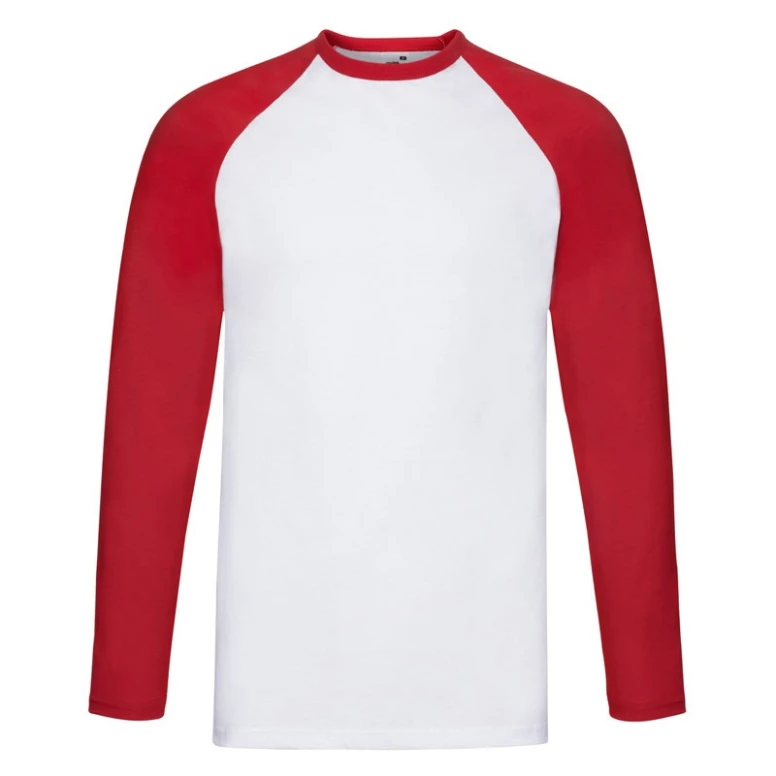 Arbeits-T-Shirts Fruit of The Loom Baseball aus Baumwolle a Langärm
