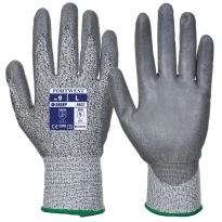 12 Paar - Level 5 ANTI-BITE Handschuhe aus HPPE und Polyurethan-beschichtetem Glasfasergewebe