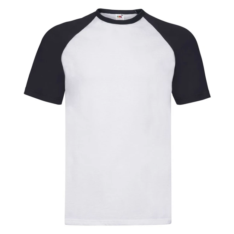 Arbeits-T-Shirts Fruit of The Loom Baseball aus Baumwolle a Kropfband