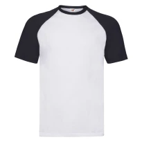 Arbeits-T-Shirts Fruit of The Loom Baseball aus Baumwolle a Kropfband