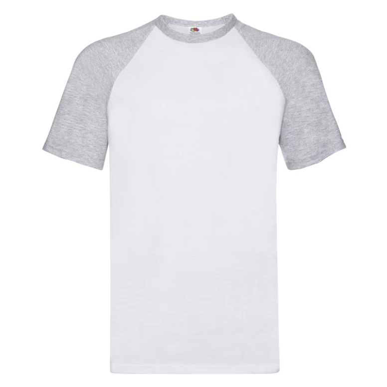 Arbeits-T-Shirts Fruit of The Loom Baseball aus Baumwolle a Kropfband