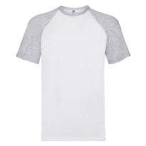 Arbeits-T-Shirts Fruit of The Loom Baseball aus Baumwolle a Kropfband
