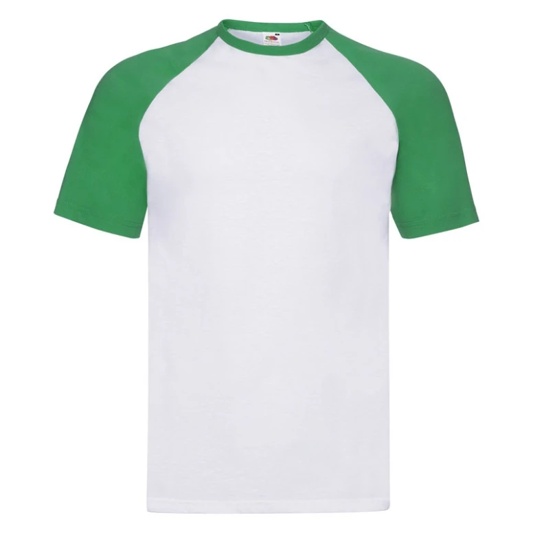 Arbeits-T-Shirts Fruit of The Loom Baseball aus Baumwolle a Kropfband