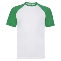 Arbeits-T-Shirts Fruit of The Loom Baseball aus Baumwolle a Kropfband