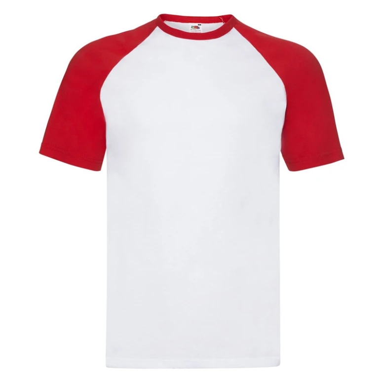 Arbeits-T-Shirts Fruit of The Loom Baseball aus Baumwolle a Kropfband