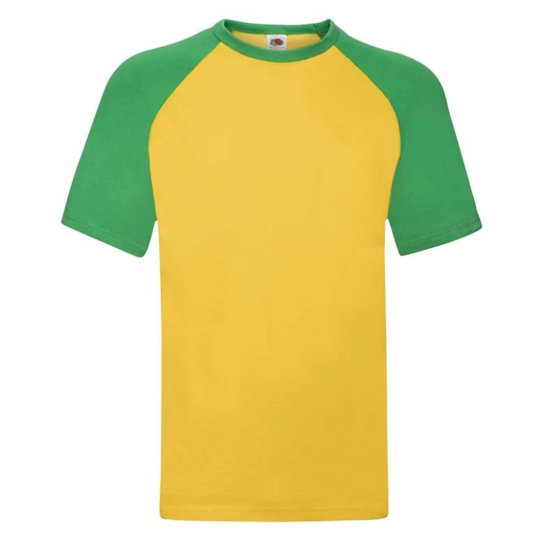 Arbeits-T-Shirts Fruit of The Loom Baseball aus Baumwolle a Kropfband