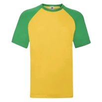 Arbeits-T-Shirts Fruit of The Loom Baseball aus Baumwolle a Kropfband