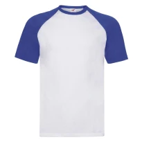 Arbeits-T-Shirts Fruit of The Loom Baseball aus Baumwolle a Kropfband