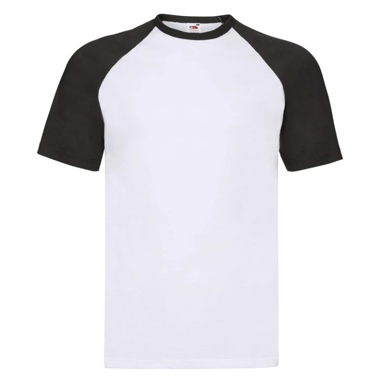 Arbeits-T-Shirts Fruit of The Loom Baseball aus Baumwolle a Kropfband