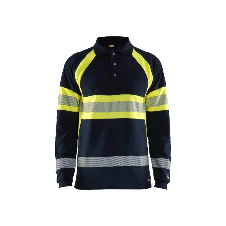 Arbeits-Polo mit langen Ärmeln von Blaklader hohe Sichtbarkeit multi-norm feuerfest antistatisch 343817418933L
