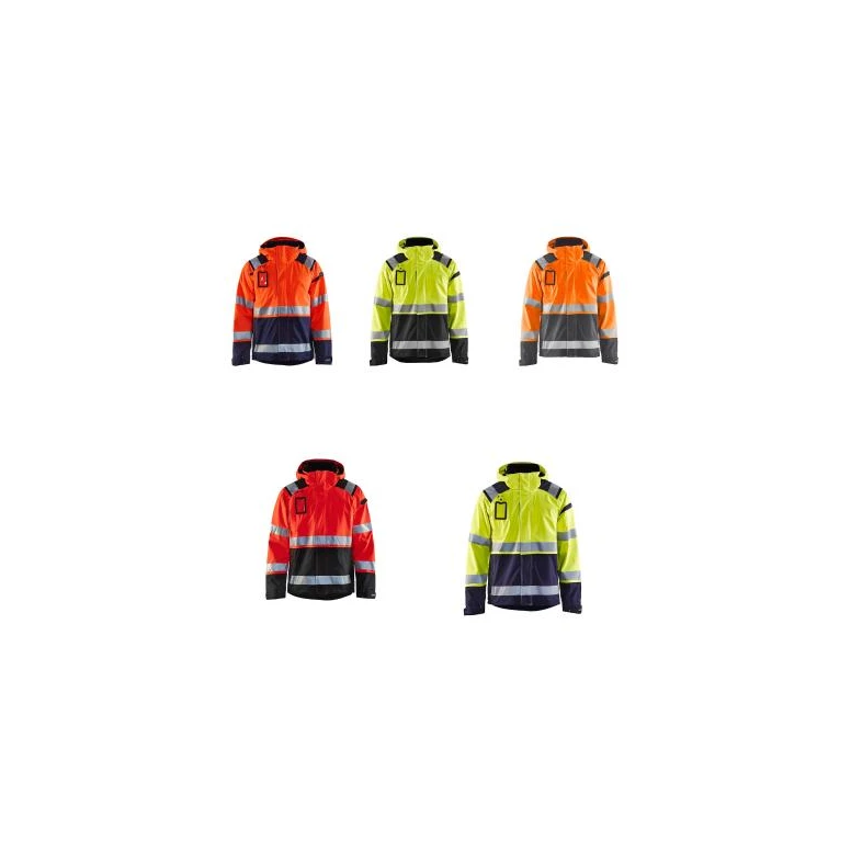 Arbeits-Shelljacke mit vielen Taschen Blaklader hohe Sichtbarkeit Stretch mit Kapuze wasserdicht 498719873389L