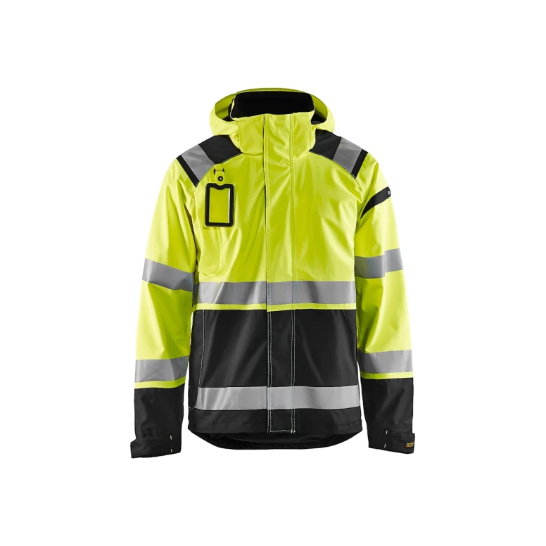 Arbeits-Shelljacke mit vielen Taschen Blaklader hohe Sichtbarkeit Stretch mit Kapuze wasserdicht 498719873389L