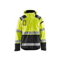 Arbeits-Shelljacke mit vielen Taschen Blaklader hohe Sichtbarkeit Stretch mit Kapuze wasserdicht 498719873389L