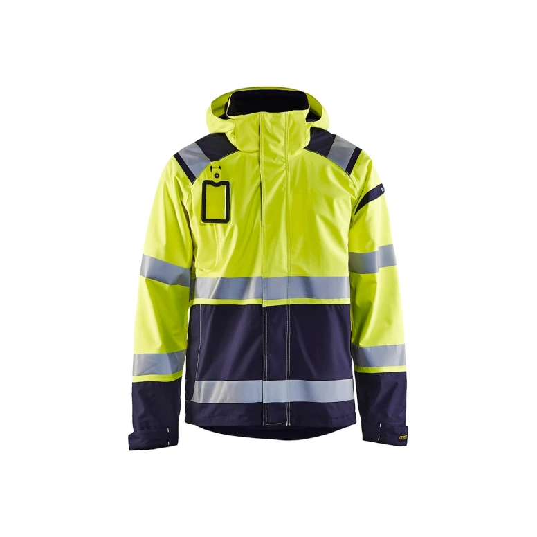 Arbeits-Shelljacke mit vielen Taschen Blaklader hohe Sichtbarkeit Stretch mit Kapuze wasserdicht 498719873389L