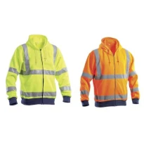 Arbeitssweatshirt mit hoher Sichtbarkeit durchgehendem Reißverschluss und Kapuze P&P Loyal AVC17 300