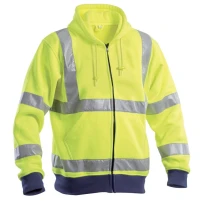 Arbeitssweatshirt mit hoher Sichtbarkeit durchgehendem Reißverschluss und Kapuze P&P Loyal AVC17 300