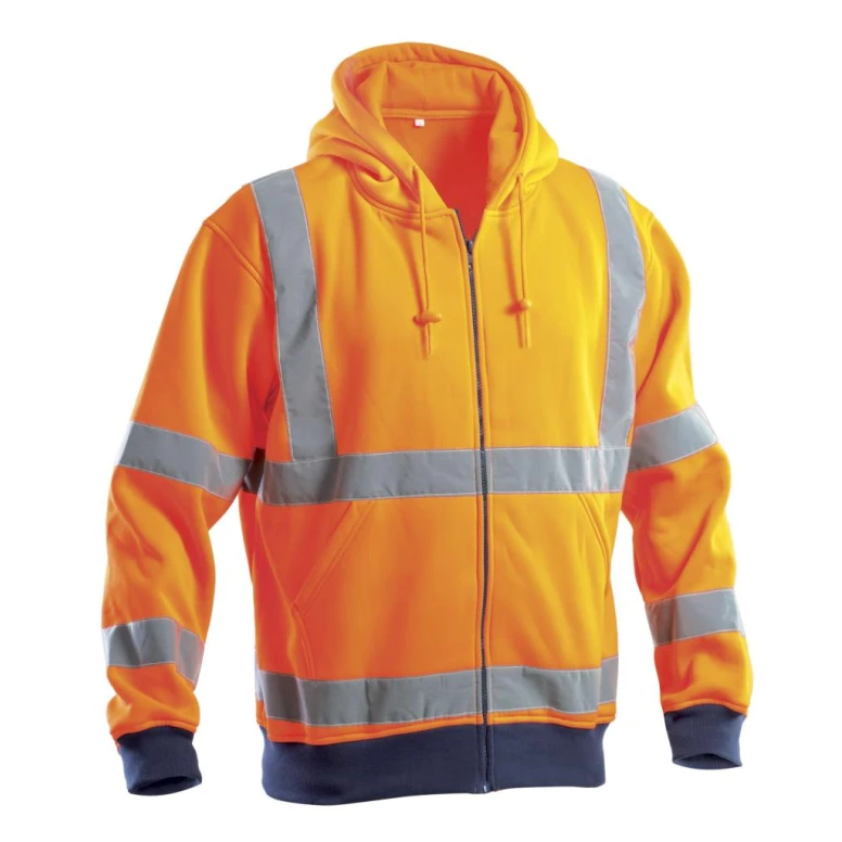 Arbeitssweatshirt mit hoher Sichtbarkeit durchgehendem Reißverschluss und Kapuze P&P Loyal AVC17 300