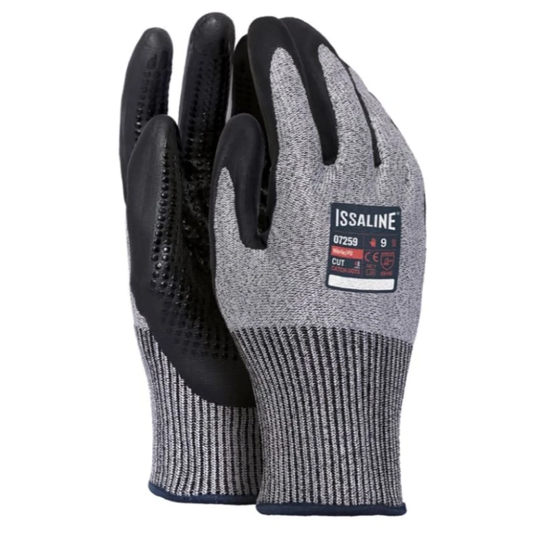 12 Paar - Schnittschutz-Arbeitshandschuhe Cut Catch Dots - Issa Line 07259