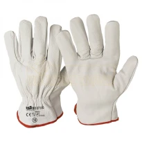 12 Paar - Arbeits-Handschuhe aus hochwertigem Rindsleder für Bauwesen - 07140