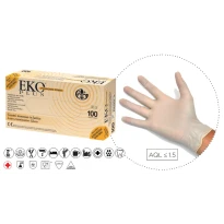 Weiße Latexhandschuhe ohne Talkumpulver EKO Plus in Ultra TOP-Qualität - 100 Stück