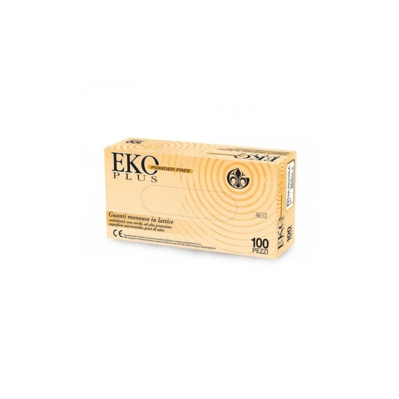 Weiße Latexhandschuhe ohne Talkumpulver EKO Plus in Ultra TOP-Qualität - 100 Stück