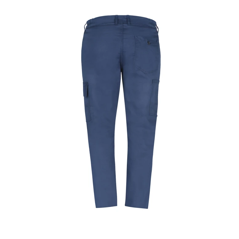 Günstige blaue Arbeitshose mit vielen Taschen 100 % Baumwolle Massaua gefüttert und gefleect für den Winter