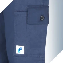 Günstige blaue Arbeitshose mit vielen Taschen 100 % Baumwolle Massaua gefüttert und gefleect für den Winter