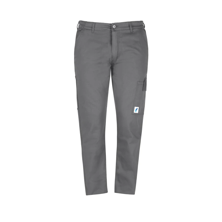 Günstige graue Arbeitshose mit vielen Taschen 100 % Baumwolle Massaua gefüttert und gefleect für den Winter