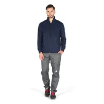 Günstige graue Arbeitshose mit vielen Taschen 100 % Baumwolle Massaua gefüttert und gefleect für den Winter 2