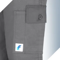 Günstige graue Arbeitshose mit vielen Taschen 100 % Baumwolle Massaua gefüttert und gefleect für den Winter