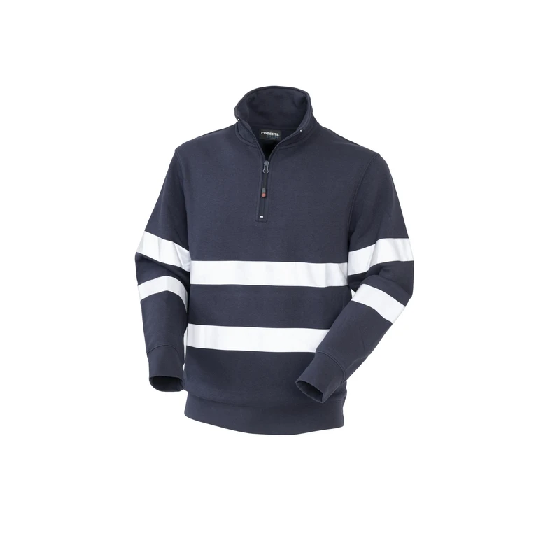 Arbeitssweatshirt mit halbem Reißverschluss Rossini Belfast mit reflektierenden Streifen HH099