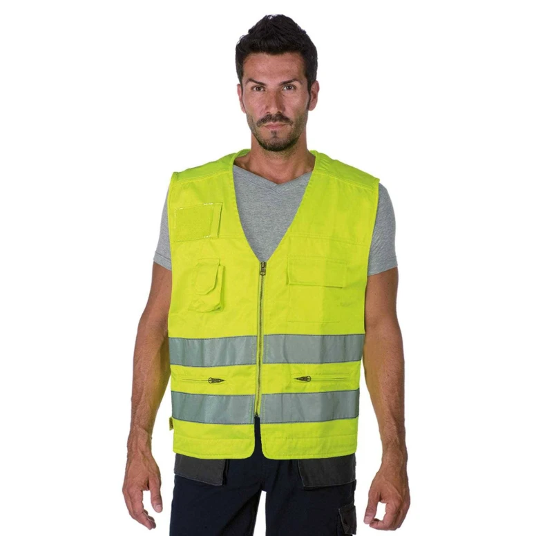 Arbeitsweste mit hoher Sichtbarkeit und Mehrfach-Taschen Logica 840HV/G-L