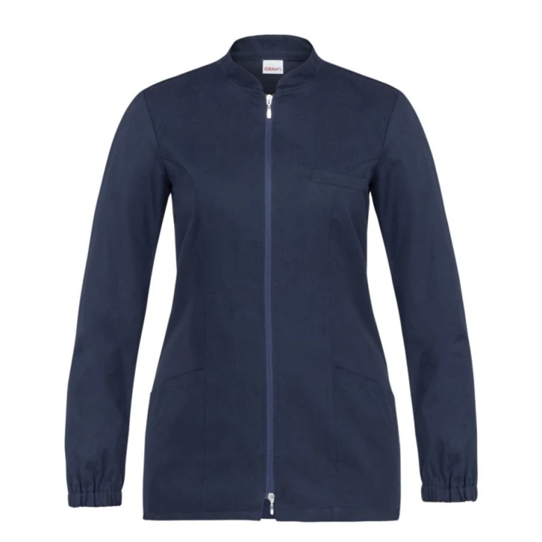 Arbeitsbluse Giblor's 100% Baumwolle Alice mit Reißverschluss für Damen 21P03K195