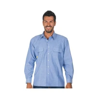 Langarm-Arbeitshemd Chambray 100% Baumwolle Logica 8160TOP-L