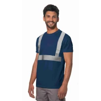Arbeits-T-Shirt Hohe Sichtbarkeit 100 % Baumwolle Kurzarm Logica 993HV-L