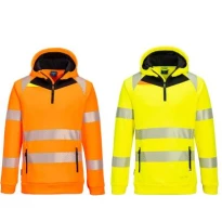 DX4 Arbeits-Sweatshirt mit Kapuze und Halbreißverschluss, Hohe Sichtbarkeit Portwest DX482