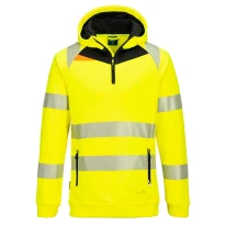 DX4 Arbeits-Sweatshirt mit Kapuze und Halbreißverschluss, Hohe Sichtbarkeit Portwest DX482 2