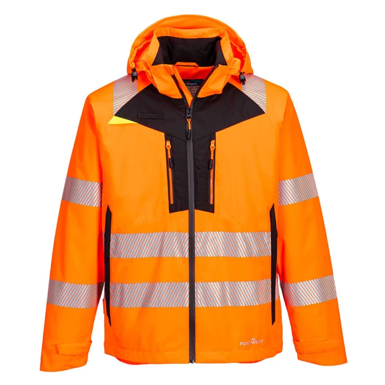 Multitaschen-Arbeitsjacke mit hoher Sichtbarkeit und Wasserdichtigkeit Portwest DX462