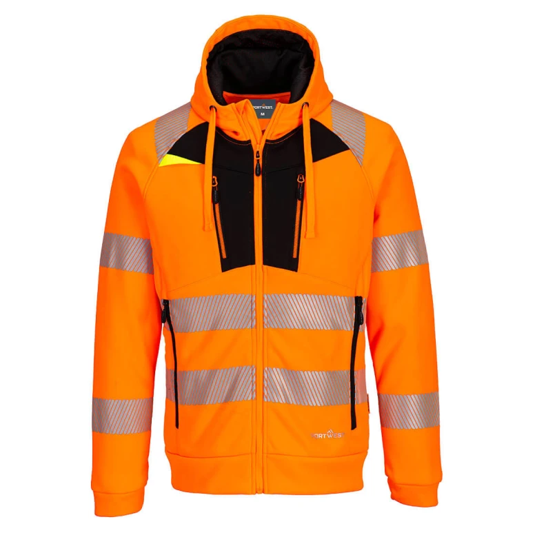 Arbeitssweatshirt mit Kapuze und hoher Sichtbarkeit mehrtaschig Portwest DX484