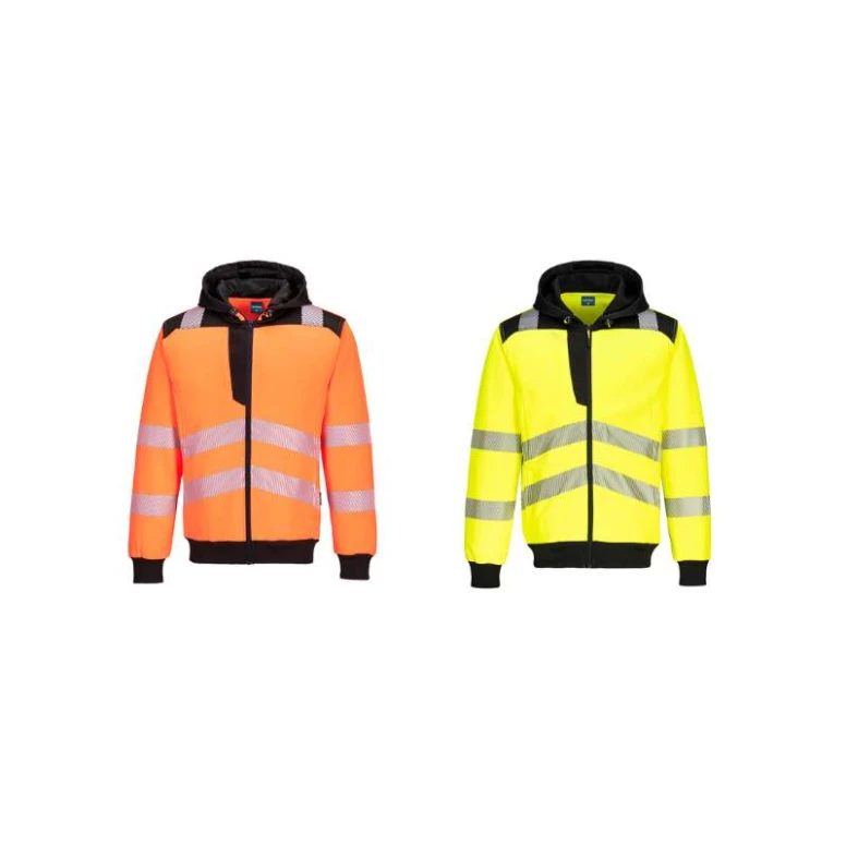 Arbeits-Sweatshirt mit hoher Sichtbarkeit und Kapuze mehrtaschig Portwest PW327