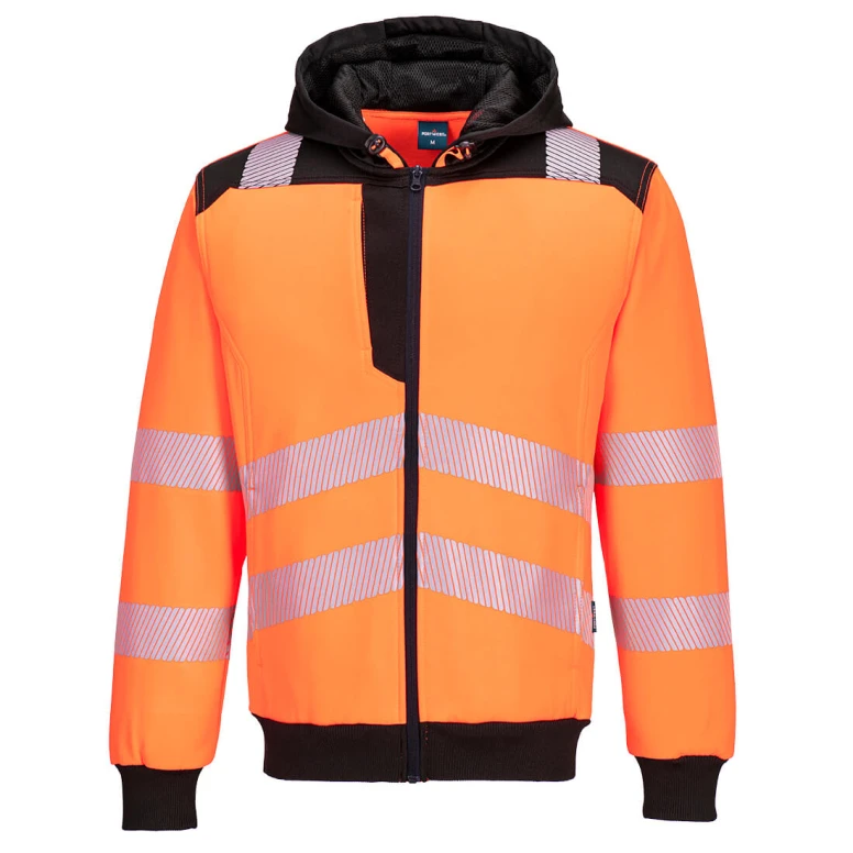 Arbeits-Sweatshirt mit hoher Sichtbarkeit und Kapuze mehrtaschig Portwest PW327