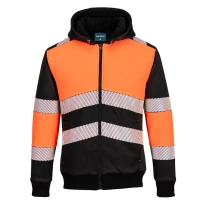 Arbeitssweatshirt mit hoher Sichtbarkeit und Winterkapuze Portwest PW377