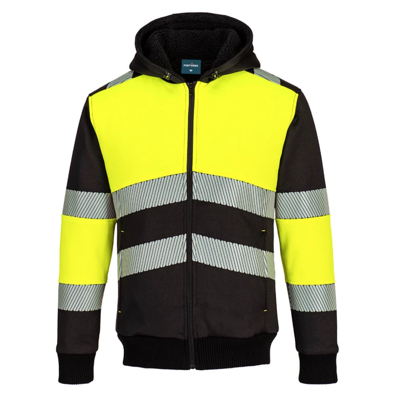 Arbeitssweatshirt mit hoher Sichtbarkeit und Winterkapuze Portwest PW377