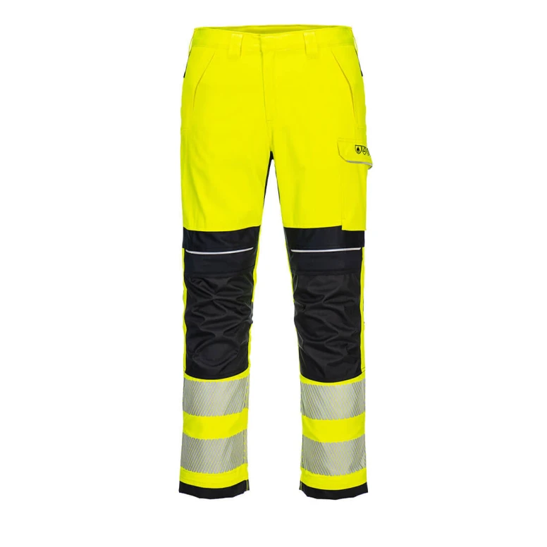 Arbeitshose mit hoher Sichtbarkeit mehrere Taschen flammhemmend Portwest FR406