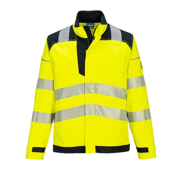 Arbeitsjacke mit hoher Sichtbarkeit multi-normiert mehrere Taschen flammhemmend Portwest FR714