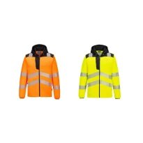 Arbeitsjacke mit hoher Sichtbarkeit Mehrtaschen und Kapuze Portwest PW335