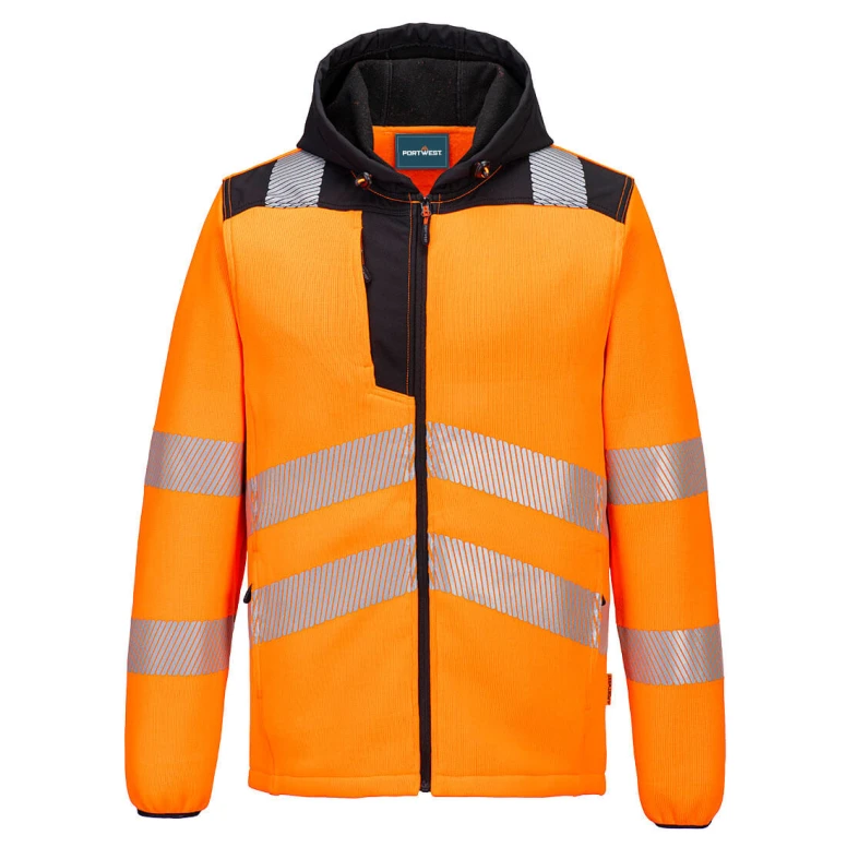Arbeitsjacke mit hoher Sichtbarkeit Mehrtaschen und Kapuze Portwest PW335
