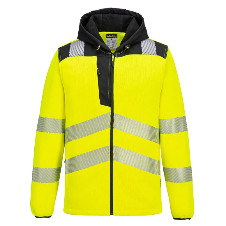 Arbeitsjacke mit hoher Sichtbarkeit Mehrtaschen und Kapuze Portwest PW335