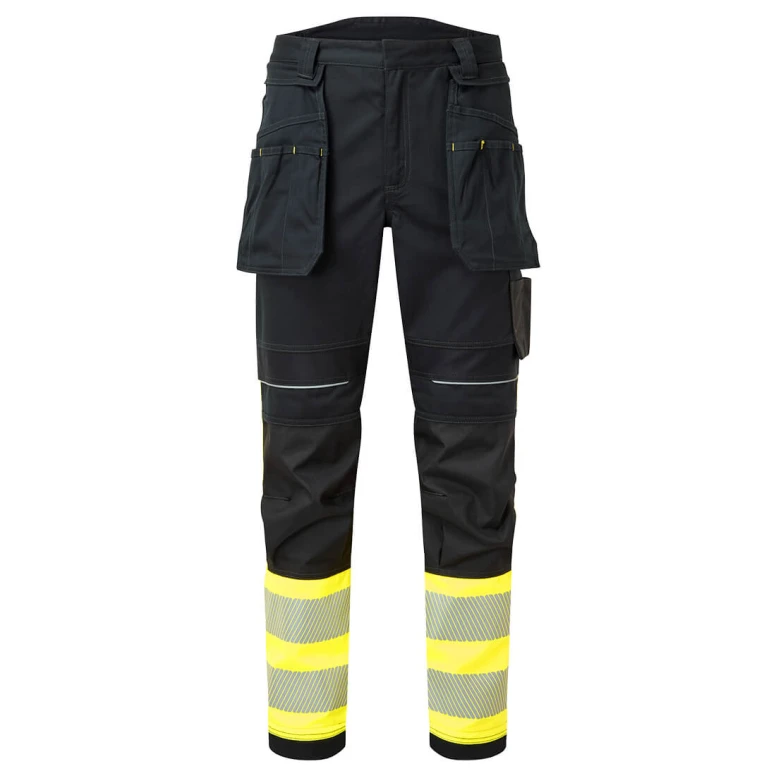 Arbeitsbundhose mit hoher Sichtbarkeit Mehrtaschen flammhemmend Stretch Portwest FR416